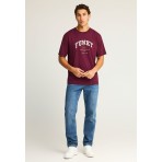 Funky Buddha Ανδρικό Κοντομάνικο T-Shirt Μπορντό