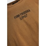 Funky Buddha Ανδρικό Κοντομάνικο T-Shirt Καφέ