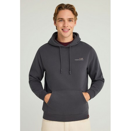Funky Buddha Ανδρικό Φούτερ με Κουκούλα Ανθρακί
