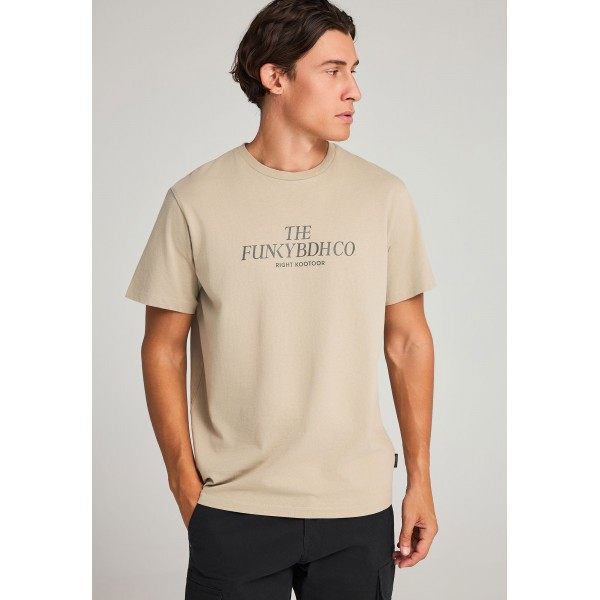 Funky Buddha Ανδρική Μπλούζα Με Κοντό Μανίκι Και Τύπωμα (FBM012-030-04-ASH-GREY)