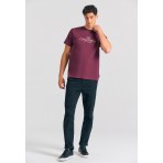 Funky Buddha Ανδρική Μπλούζα Με Κοντό Μανίκι Και Τύπωμα (FBM012-030-04-MERLOT)