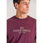 Funky Buddha Ανδρική Μπλούζα Με Κοντό Μανίκι Και Τύπωμα (FBM012-030-04-MERLOT)
