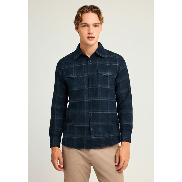 Funky Buddha Ανδρικό Πουκάμισο Casual (FBM012-031-05-NAVY)