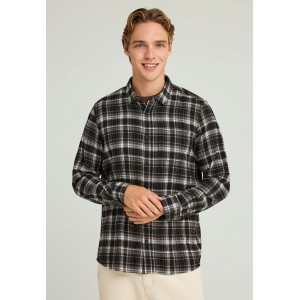 Funky Buddha Flannel Πουκάμισο Μακρυμάνικο Ανδρικό (FBM012-034-05-BLACK)