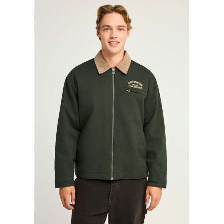 Funky Buddha Ανδρικό Μπουφάν με Γιακά Χακί, Μπεζ