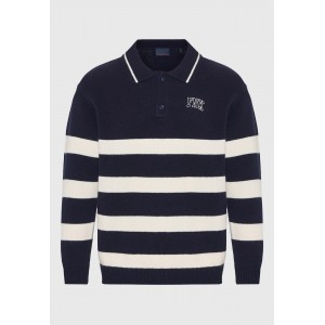 Funky Buddha Ανδρικό Πλεκτό Με Γιακά Πόλο (FBM012-036-09-NAVY)