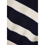 Funky Buddha Ανδρική Μακρυμάνικη Πλεκτή Μπλούζα Polo Μπλε Σκούρο, Λευκή