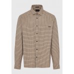 Funky Buddha Καρό Πουκάμισο Μακρυμάνικο Ανδρικό (FBM012-039-05-LATTE)
