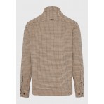 Funky Buddha Καρό Πουκάμισο Μακρυμάνικο Ανδρικό (FBM012-039-05-LATTE)