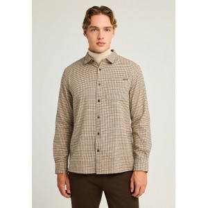 Funky Buddha Καρό Πουκάμισο Μακρυμάνικο Ανδρικό (FBM012-039-05-LATTE)