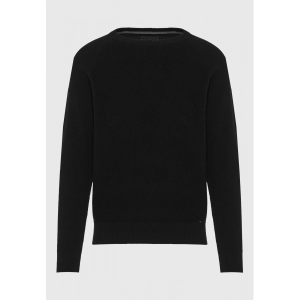 Funky Buddha Ανδρικό Πλεκτό Με Λαιμόκοψη (FBM012-044-09-BLACK)