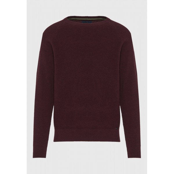 Funky Buddha Ανδρικό Πλεκτό Με Λαιμόκοψη (FBM012-044-09-MERLOT)