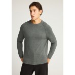 Funky Buddha Ανδρικό Πλεκτό Με Λαιμόκοψη (FBM012-048-09-GREY)