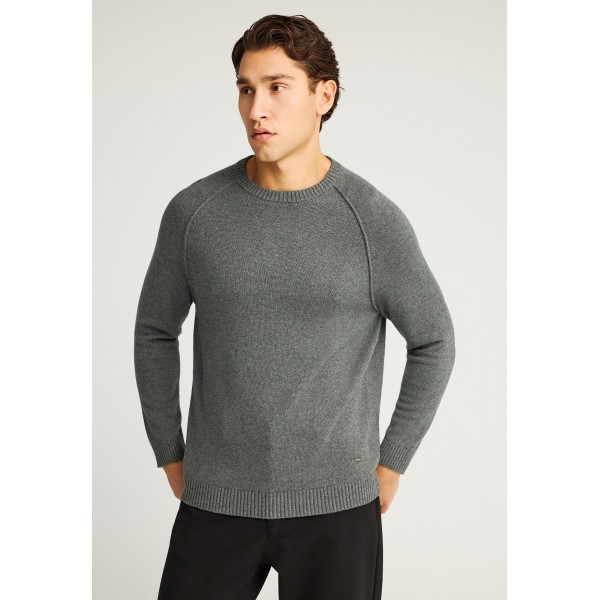 Funky Buddha Ανδρικό Πλεκτό Με Λαιμόκοψη (FBM012-048-09-GREY)
