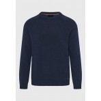 Funky Buddha Ανδρικό Πλεκτό Με Λαιμόκοψη (FBM012-048-09-NAVY)