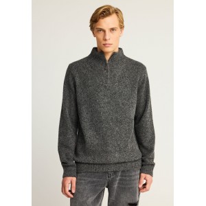 Funky Buddha Half-Zip Πουλόβερ Ανδρικό (FBM012-051-09-ANTHRACITE-MEL)