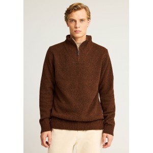 Funky Buddha Half-Zip Πουλόβερ Ανδρικό (FBM012-051-09-HAZELNUT-MEL)