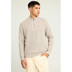 Funky Buddha Half-Zip Πλεκτό Πουλόβερ Ανδρικό (FBM012-052-09-ASH)