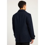 Funky Buddha Ανδρικό Παλτό Μπλε Σκούρο