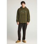 Funky Buddha Ανδρικό Φούτερ με Κουκούλα Λαδί