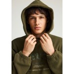 Funky Buddha Ανδρικό Φούτερ με Κουκούλα Λαδί