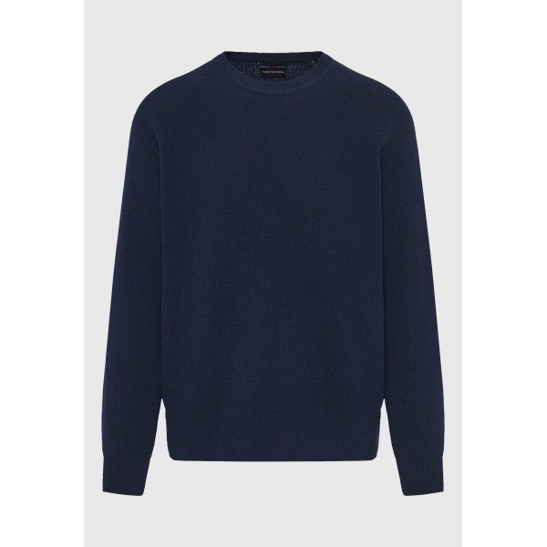 Funky Buddha Ανδρικό Πλεκτό Με Λαιμόκοψη (FBM012-053-09-NAVY)
