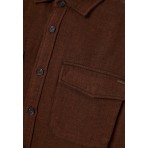 Funky Buddha Herringbone Pattern Πουκάμισο Μακρυμάνικο Ανδρικό (FBM012-054-05-CHESTNUT)