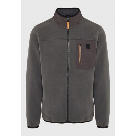 Funky Buddha Ανδρική Ζακέτα Γκρι Σκούρο