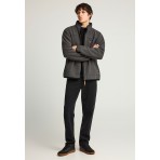 Funky Buddha Ανδρική Ζακέτα Γκρι Σκούρο