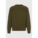 Funky Buddha Ανδρικό Φούτερ Με Λαιμόκοψη (FBM012-054-09-DUSTY-OLIVE-MEL)