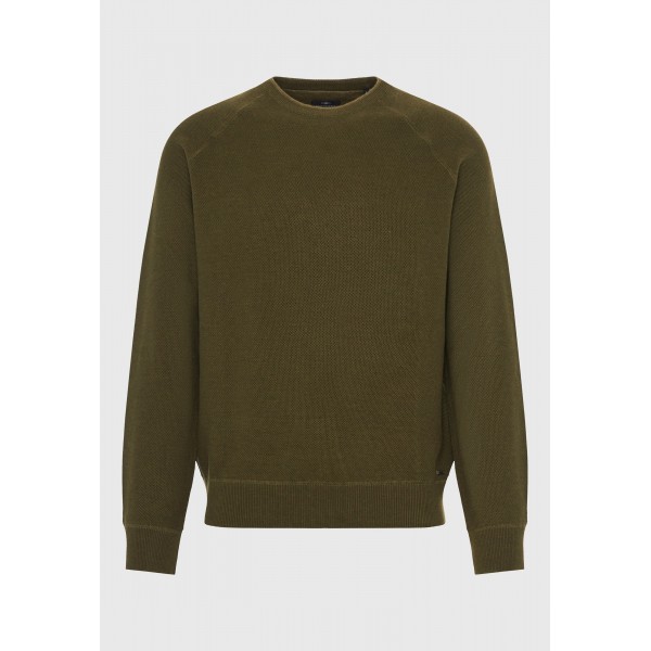 Funky Buddha Ανδρικό Φούτερ Με Λαιμόκοψη (FBM012-054-09-DUSTY-OLIVE-MEL)