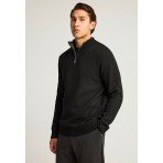 Funky Buddha Ανδρική Μακρυμάνικη Μπλούζα με Φερμουάρ Μαύρη