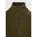Funky Buddha Ανδρικό Πλεκτό Με Φερμουάρ (FBM012-055-09-DUSTY-OLIVE-MEL)