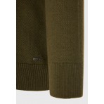 Funky Buddha Ανδρικό Πλεκτό Με Φερμουάρ (FBM012-055-09-DUSTY-OLIVE-MEL)