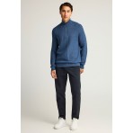 Funky Buddha Ανδρική Μακρυμάνικη Μπλούζα με Φερμουάρ Ίντιγκο