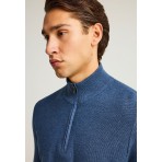 Funky Buddha Ανδρική Μακρυμάνικη Μπλούζα με Φερμουάρ Ίντιγκο