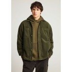 Funky Buddha Ανδρικό Μακρυμάνικο Κοτλέ Πουκάμισο Λαδί