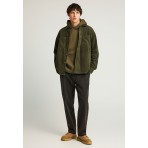 Funky Buddha Ανδρικό Μακρυμάνικο Κοτλέ Πουκάμισο Λαδί