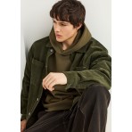 Funky Buddha Ανδρικό Μακρυμάνικο Κοτλέ Πουκάμισο Λαδί