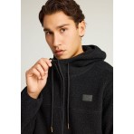 Funky Buddha Ανδρική Ζακέτα Με Κουκούλα Μαύρη