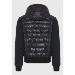 Funky Buddha Ανδρικό Puffer Μπουφάν Με Κουκούλα Και Πλεκτά Μανίκια (FBM012-058-01-BLACK)