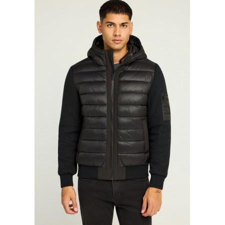 Funky Buddha Puffer Μπουφάν με Κουκούλα Μαύρο