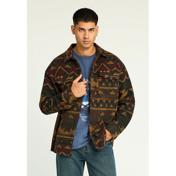 Funky Buddha Ethnic Pattern Πουκάμισο Μακρυμάνικο Ανδρικό (FBM012-059-05-DUSTY-OLIVE)