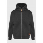 Funky Buddha Ανδρική Ζακέτα Με Κουκούλα Ανθρακί