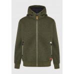 Funky Buddha Ανδρική Ζακέτα Με Κουκούλα Χακί