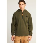 Funky Buddha Ανδρική Ζακέτα Φούτερ Με Κουκούλα (FBM012-061-06-DUSTY-OLIVE)