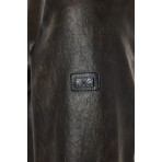 Funky Buddha Ανδρικό Biker Μπουφάν Δερματίνη με Κουκούλα Καφέ