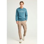 Funky Buddha Ανδρικό Μακρυμάνικο Φούτερ με Λαιμόκοψη Πετρόλ