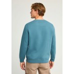 Funky Buddha Ανδρικό Μακρυμάνικο Φούτερ με Λαιμόκοψη Πετρόλ