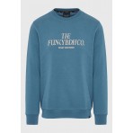 Funky Buddha Ανδρικό Μακρυμάνικο Φούτερ με Λαιμόκοψη Πετρόλ